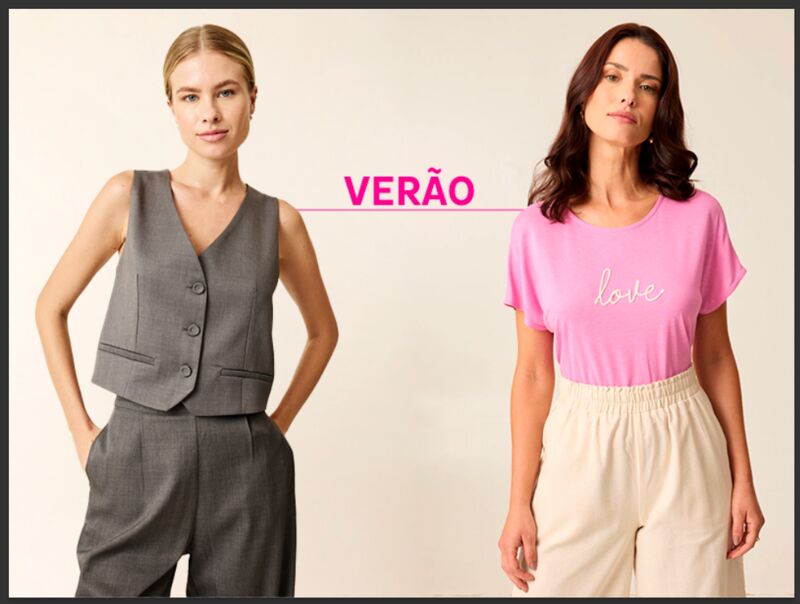 Modelos com roupas de verão elegante e casual