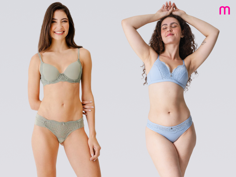 Lingerie azul e verde