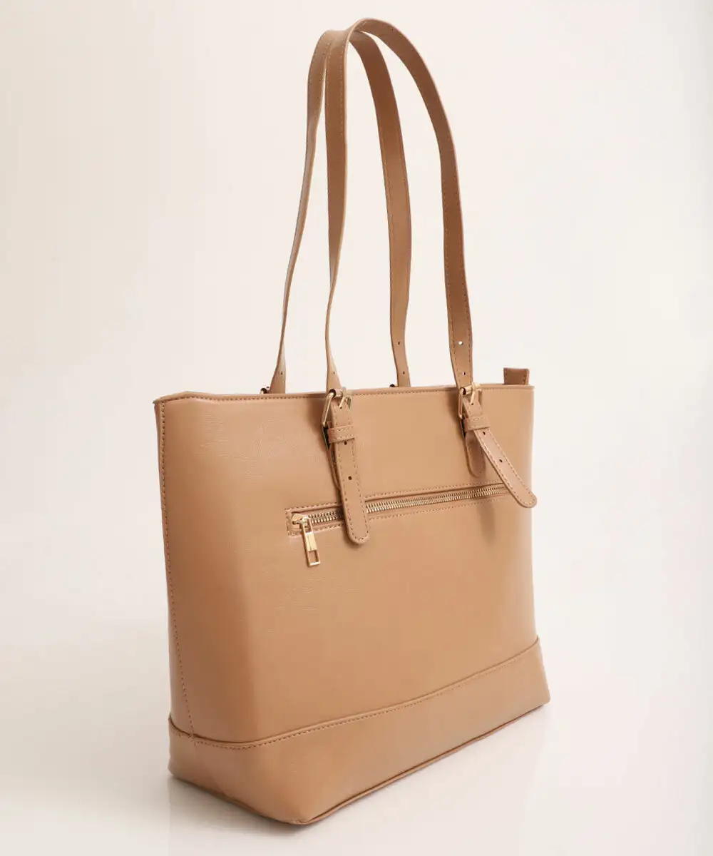 Bolsa De Ombro Tote Feminina Marisa Bege